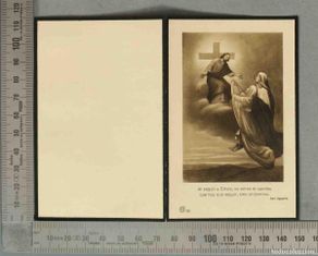 Postales: ESQUELA DIPTICO. MUJER TERCIARIA DE LA ORDEN DE SAN AGUSTIN. 1927.